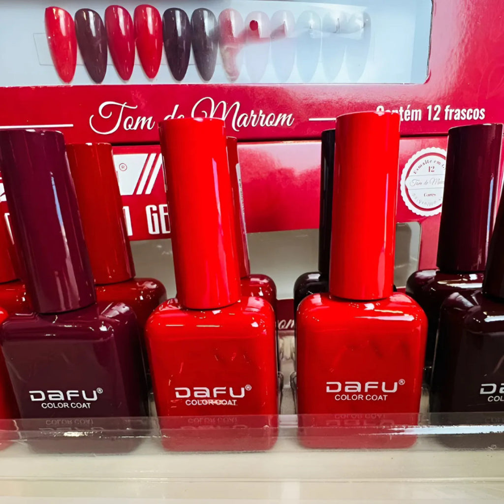 Kit Coleção 12 Esmaltes Em Gel Dafu Uv/Led -Tons De Vermelho