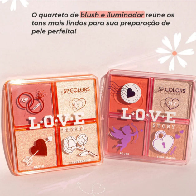 Blush e Iluminador Love Story SP Colors
