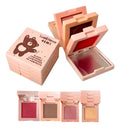 Paleta 4 Em 1 Blush,Contorno,Iluminador,Pó Compacto