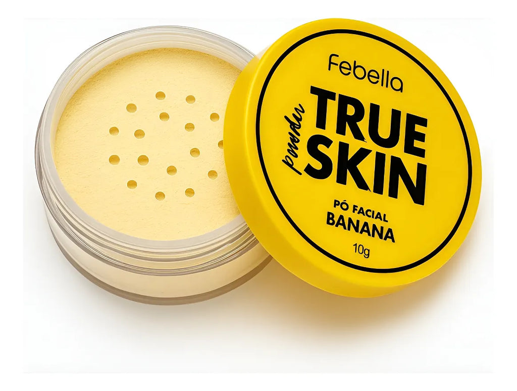 Pó Solto Facial Banana Sela Maquiagem True Skin Febella