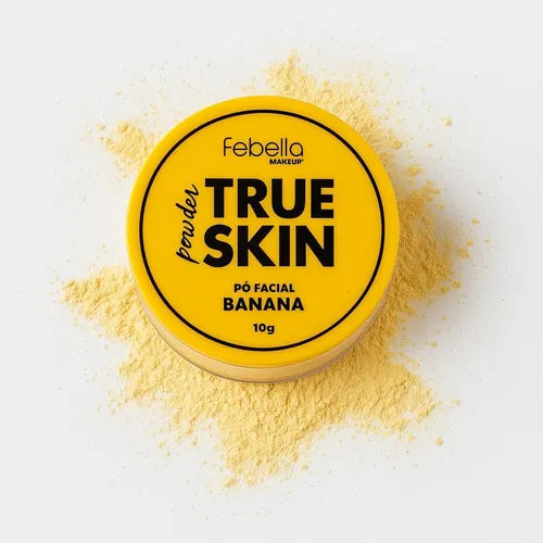 Pó Solto Facial Banana Sela Maquiagem True Skin Febella
