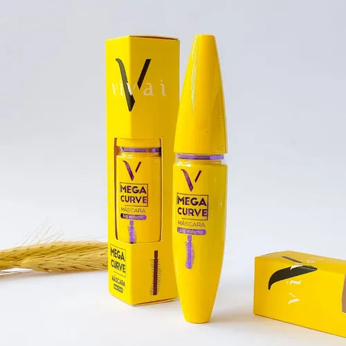Máscara Para Cílios Mega Curve Vivai Big Volume Cor Preta