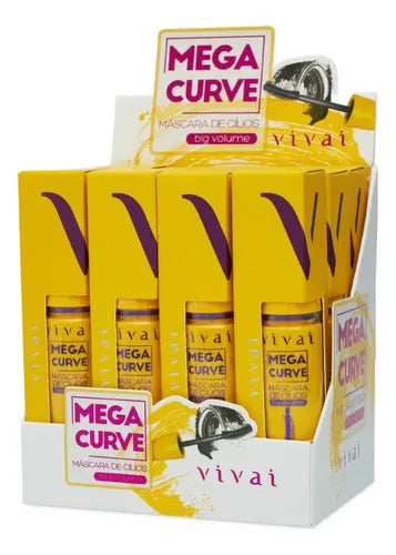 Máscara Para Cílios Mega Curve Vivai Big Volume Cor Preta