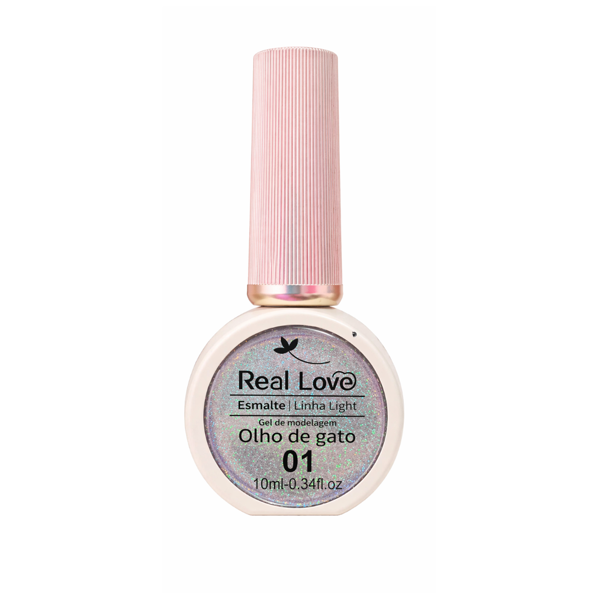 Esmalte Olho De Gato Real Love LT-41 Cor 01 Glitter 10ml