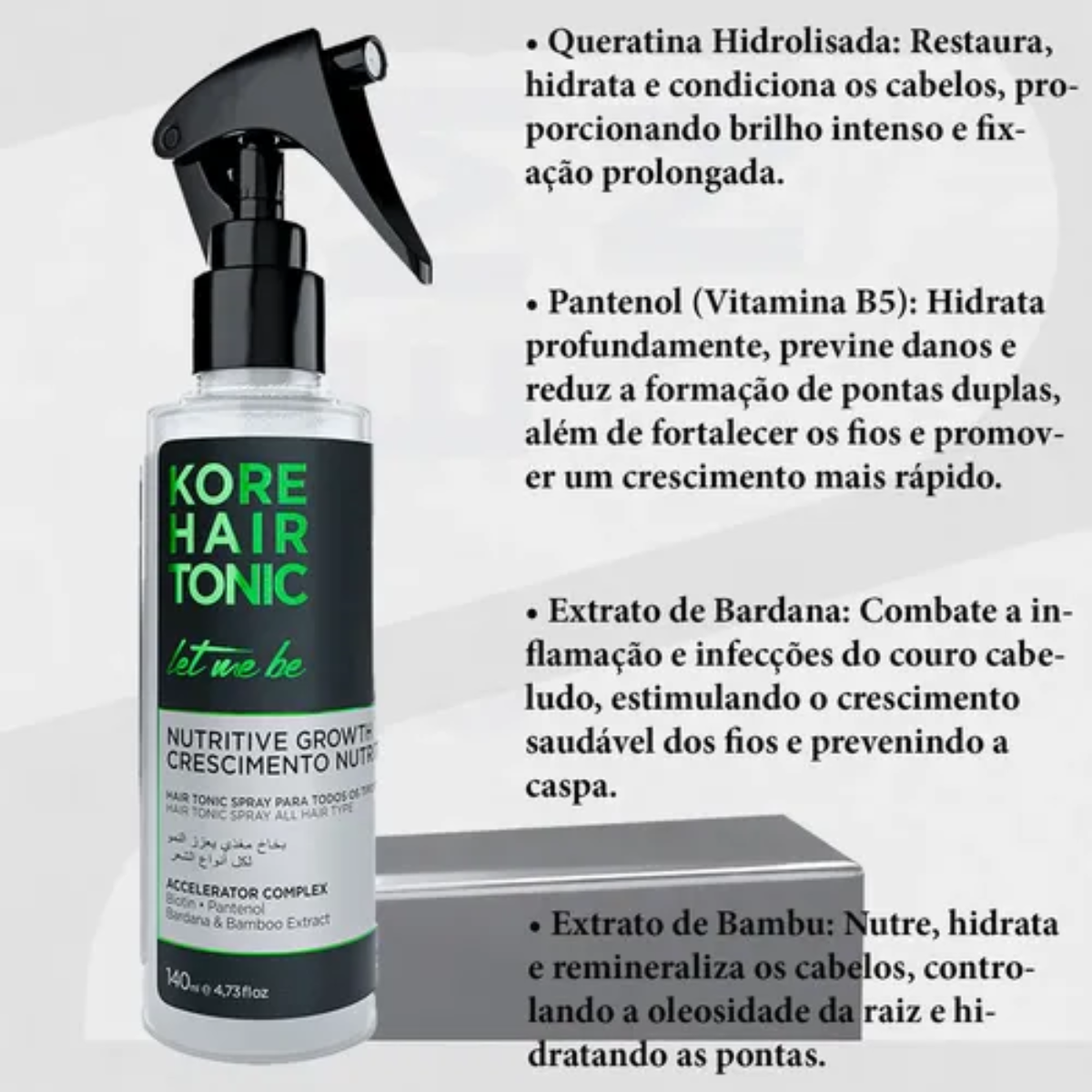 Spray Tônico crescimento Kore Hair Let me be 140ml