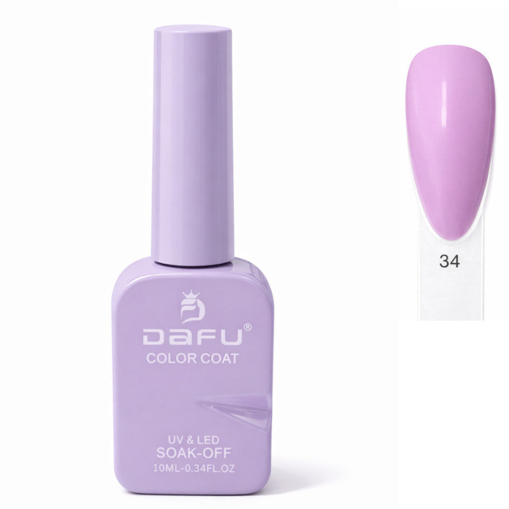 Esmalte em gel lilás claro para unhas, frasco de 10ml, acabamento UV LED cor 34.