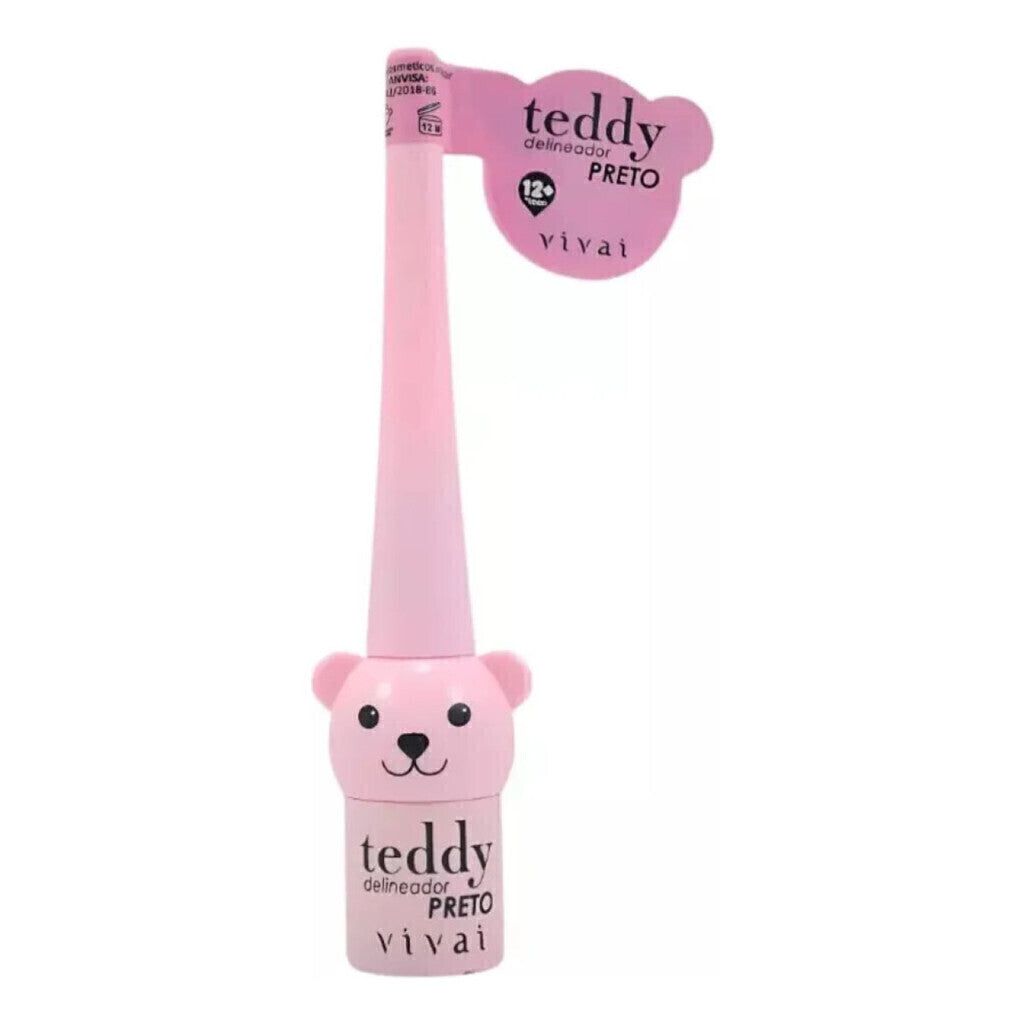 Delineador Líquido Preto Matte Teddy Vivai Longa Duração