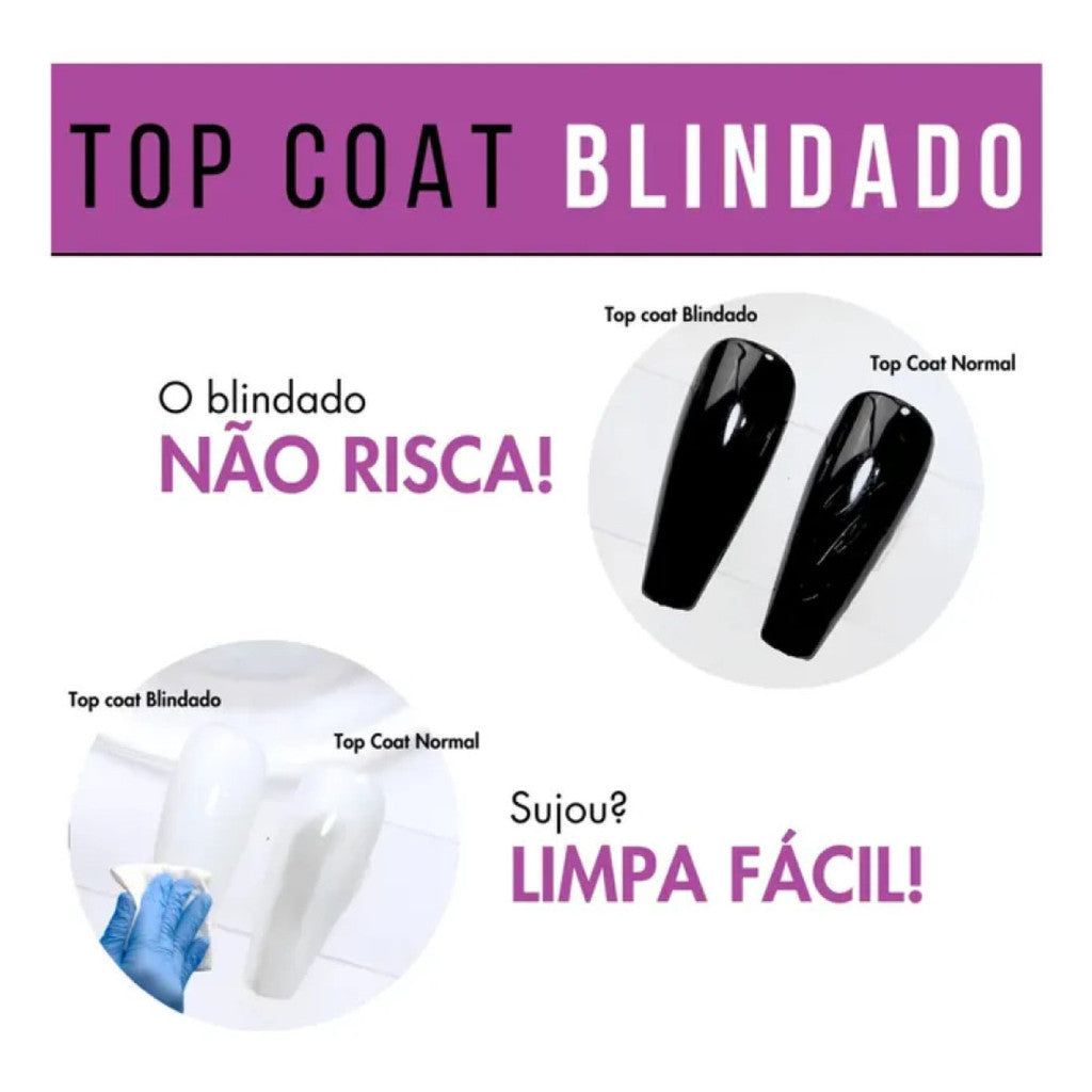 Top Coat Blindado Para Unhas15Ml - Real Love