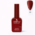 Esmalte em gel vermelho escuro para unhas, frasco de 10ml, cor número 66, acabamento brilhante.