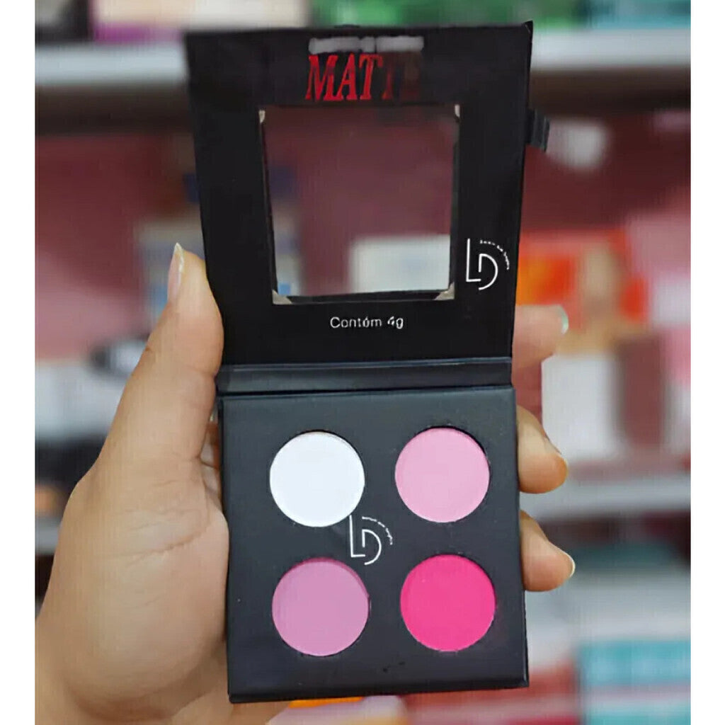 Mini Quarteto De Sombra Matte Pink Ludurana (Embalgem Preta)