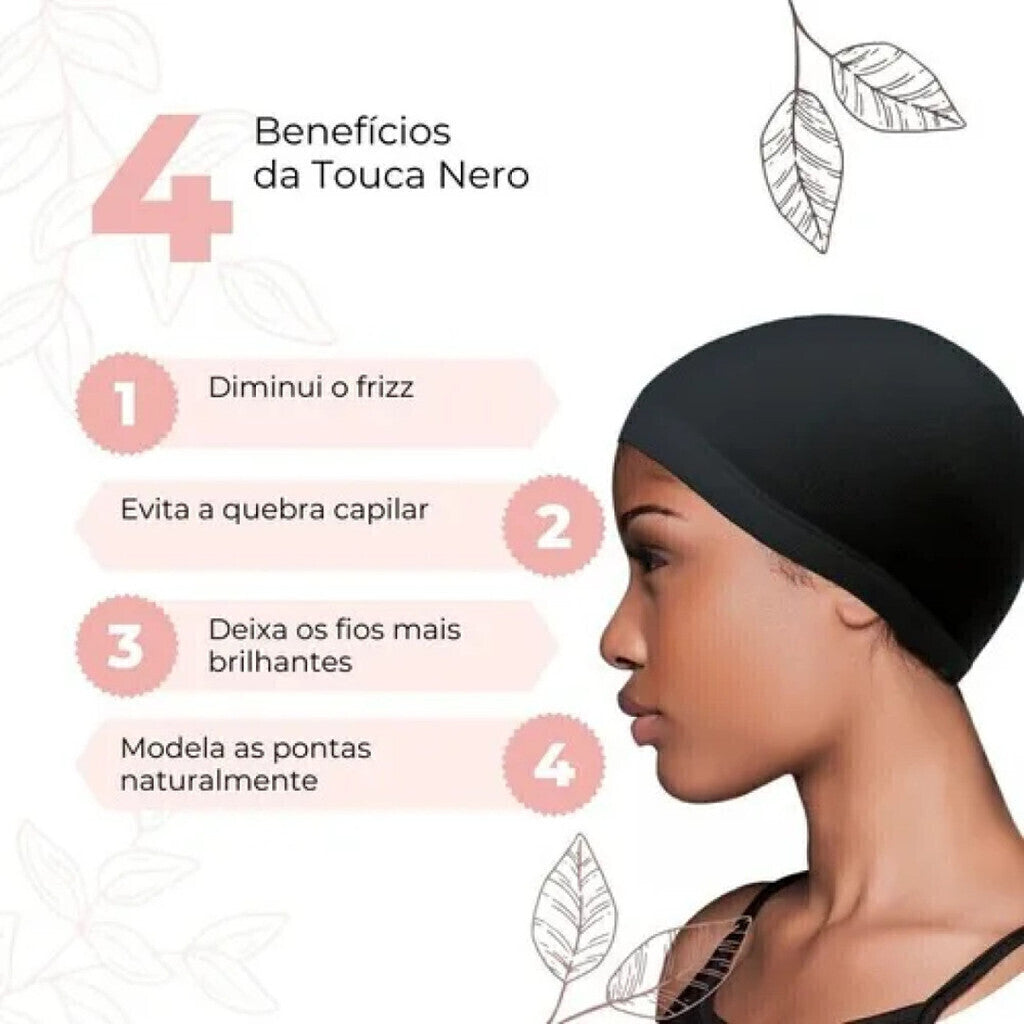 2 Touca Nero Cabelo Com Barra Dormir Alisa Cabelo Trança Wi