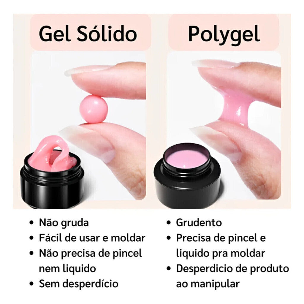 Gel Solido Para Alongamento Powder Gel 5 Nude Real Love 15G