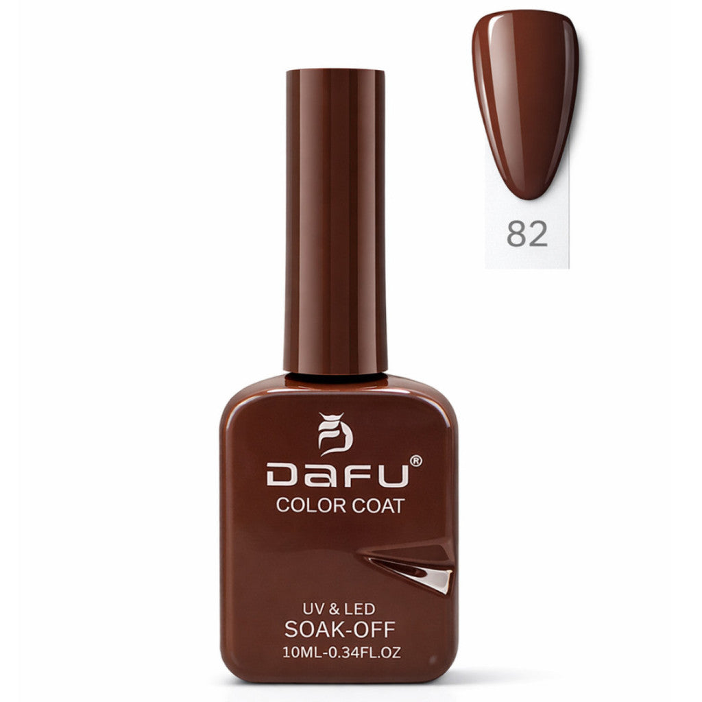 Esmalte em gel marrom escuro para unhas, frasco de 10ml, tom número 82, acabamento UV LED.