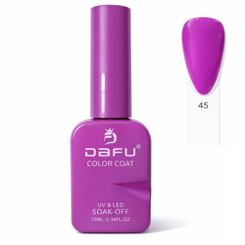 Esmalte em gel roxo Dafu, embalagem de 10ml, acabamento UV e LED, cor número 45.