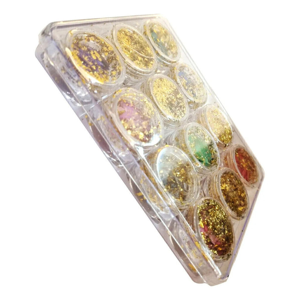 12 Madre Peróla Concha Fio De Ouro Decoração Unha Acrigel