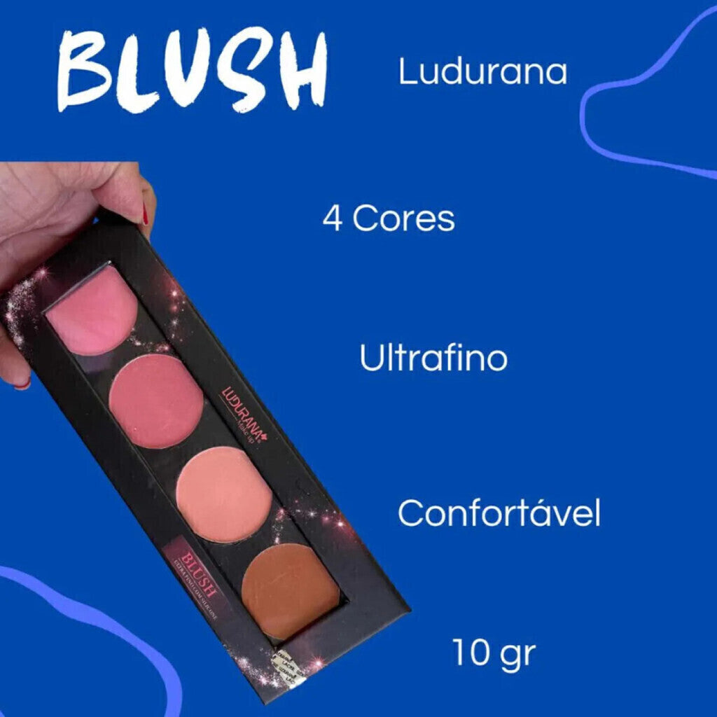Paleta Quarteto De Blush Ludurana 4 Cores Matte Vegano
