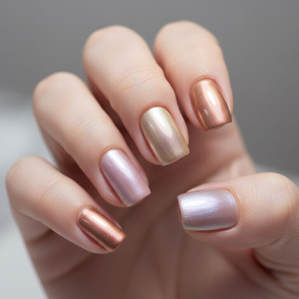 Pó Cromado Colorido C/6 Unidade Dafu Nail Art
