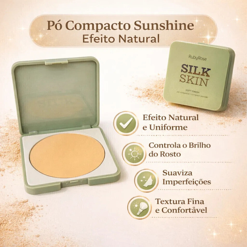 Pó Compacto Da Ruby Rose Efeito Natural E Matte Sun Sunshine