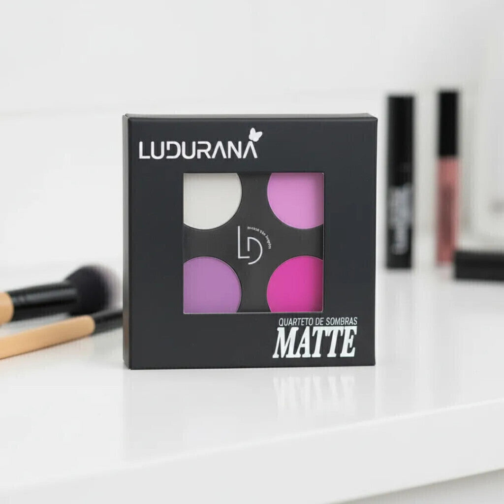 Mini Quarteto De Sombra Matte Pink Ludurana (Embalgem Preta)