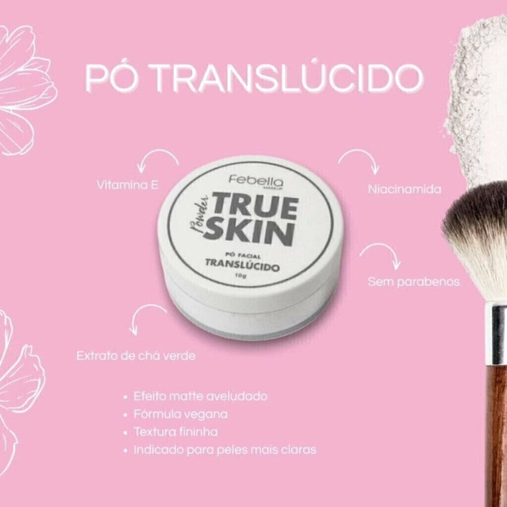 Pó Translucido Solto Facial Finalizador Febella