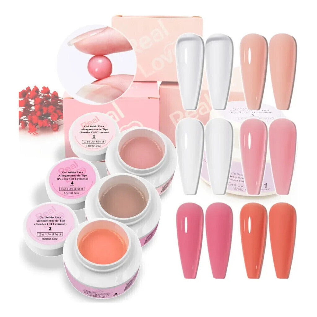 Gel Solido Para Alongamento Powder Gel 5 Nude Real Love 15G
