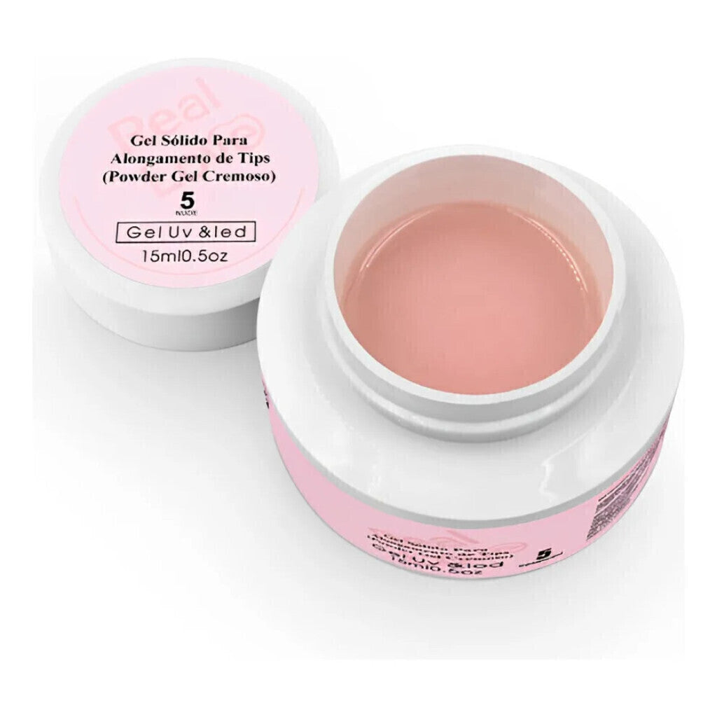 Gel Solido Para Alongamento Powder Gel 5 Nude Real Love 15G
