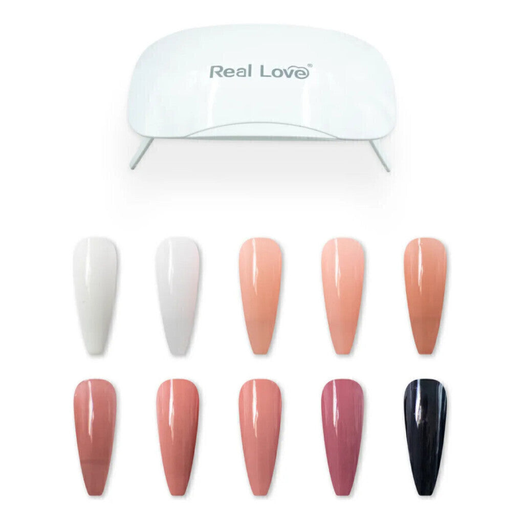Kit Esmalte 3 Em 1 Com 10 Cores + Mini Cabine - Real Love