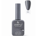 Esmalte em gel cinza para unhas UV LED, frasco com amostra da cor número 86.
