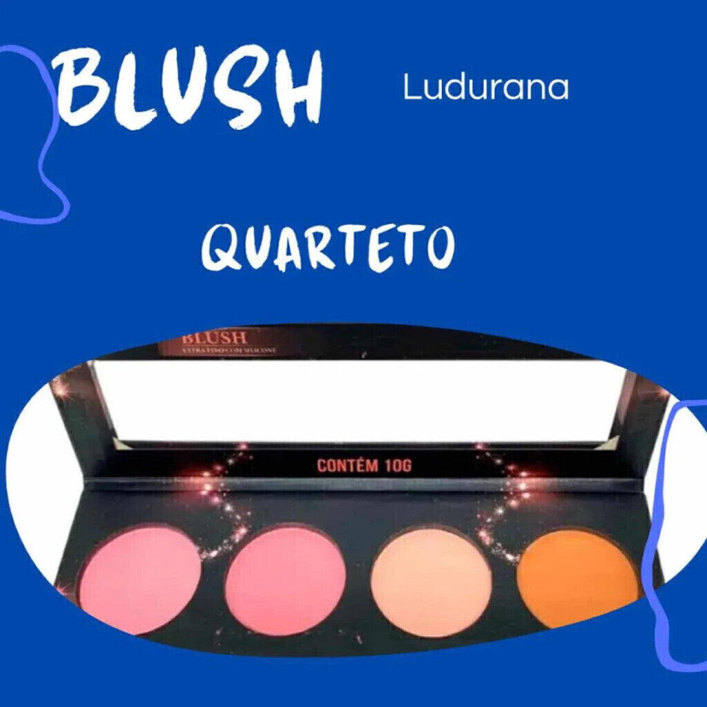Paleta Quarteto De Blush Ludurana 4 Cores Matte Vegano