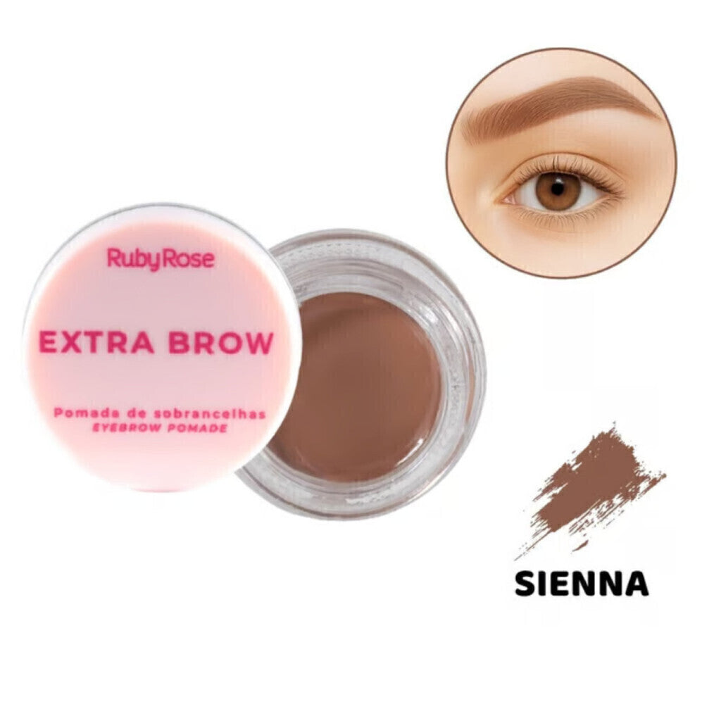 Pomada Para Sobrancelhas Ruby Rose Extra Brow - Cor: Sienna