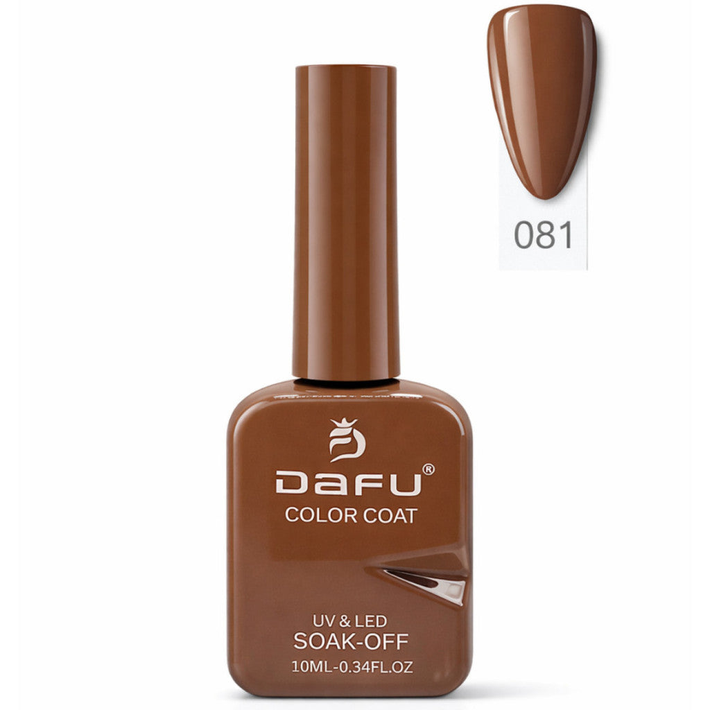 Esmalte em gel marrom para unhas, embalagem 10ml, tom 081, acabamento UV e LED