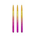 Kit C/3 Pinceis Finos Nail Decoração Rosa E Dourado Dafu