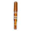 Gloss labial transparente com brilho, embalagem cilíndrica e tampa marrom, 3,5ml