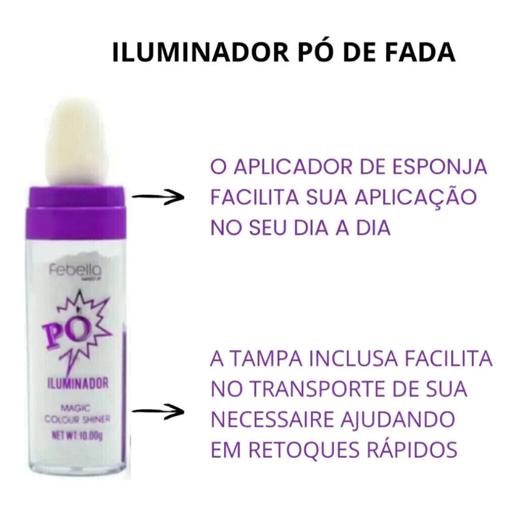 Iluminador Corporal Iluminador Facial Pó De Fada C/Aplicado